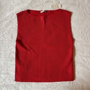 Abercrombie & Fitch Red Ribbed Tank Top